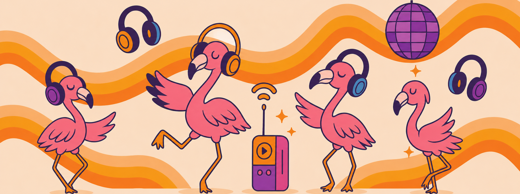 Dancing Flamingo Silent Disco Hero Image